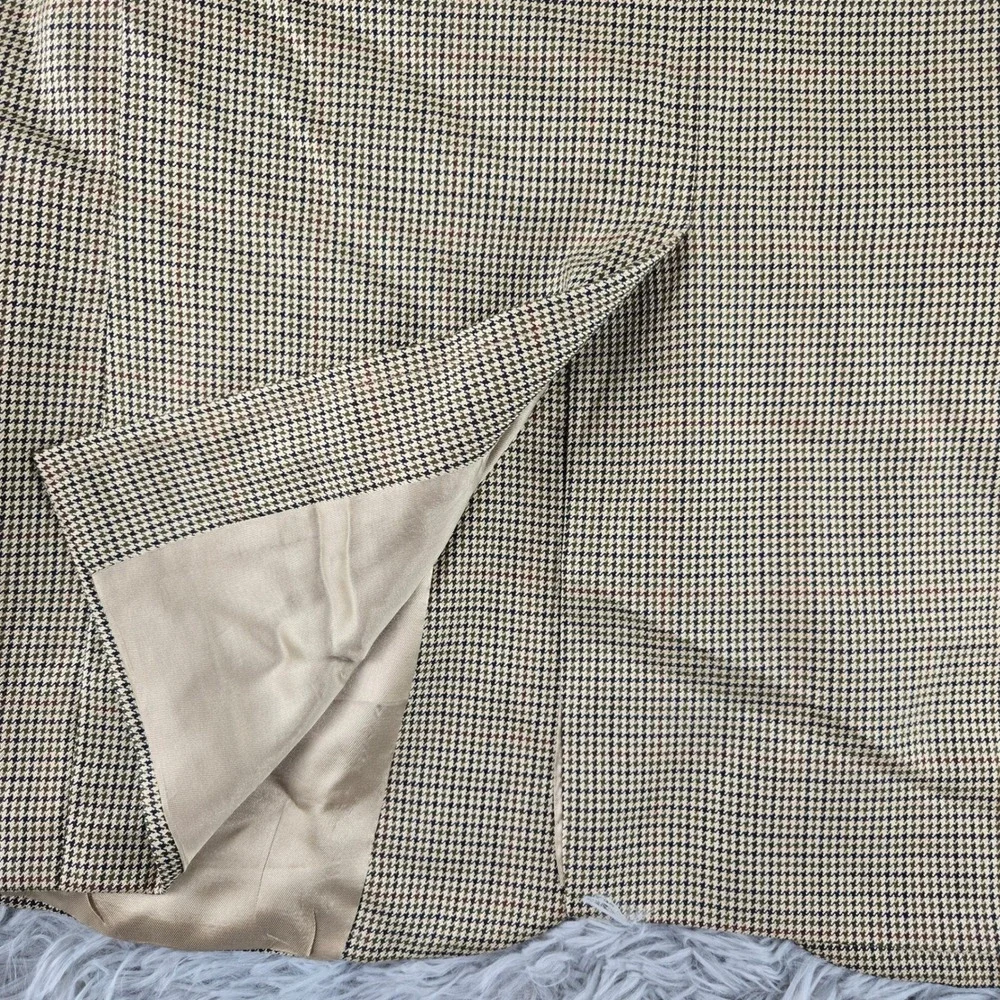 Brooks Brothers Mens 41S Tan Houndstooth Silk Wool 346 Blazer 01061027‎